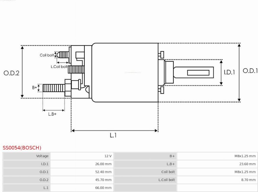 AS-PL SS0054(BOSCH) - Elektromagnetický spínač pre żtartér www.parts5.com