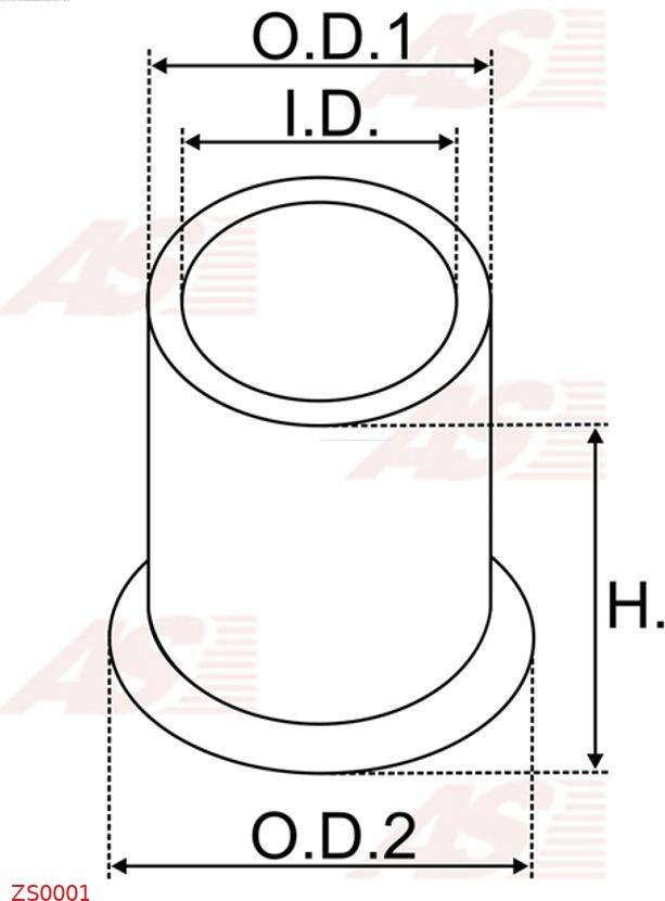 AS-PL ZS0001 - Втулка, вал стартера www.parts5.com