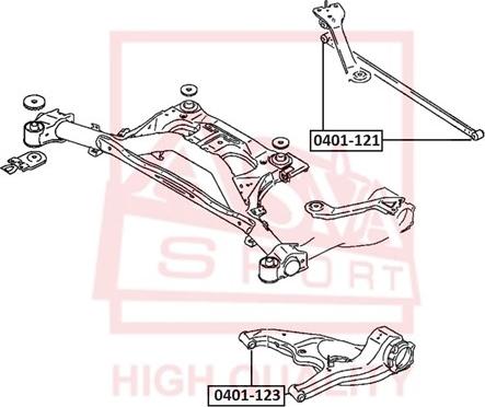 ASVA 0401-121 - Bush of Control / Trailing Arm www.parts5.com