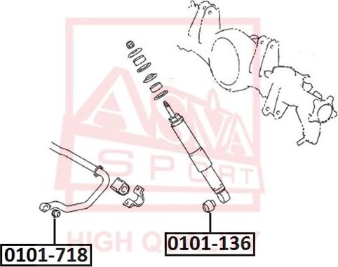 ASVA 0101-136 - Bush of Control / Trailing Arm parts5.com