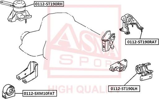 ASVA 0112-SXM10FAT - Holder, engine mounting parts5.com