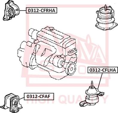 ASVA 0312-CFAF - Holder, engine mounting parts5.com