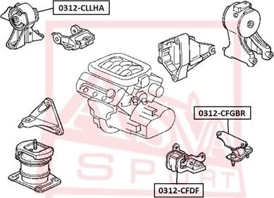 ASVA 0312-CLLHA - Holder, engine mounting parts5.com