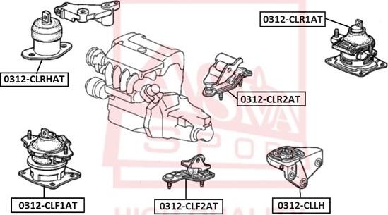 ASVA 0312-CLF2AT - Holder, engine mounting parts5.com