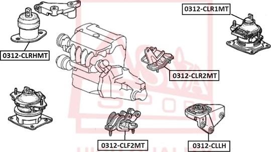 ASVA 0312-CLR1MT - Holder, engine mounting parts5.com