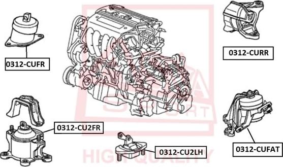 ASVA 0312-CU2LH - Holder, engine mounting parts5.com