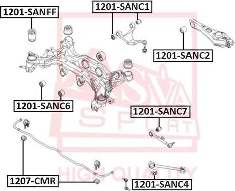 ASVA 1201-SANC7 - Bush of Control / Trailing Arm www.parts5.com