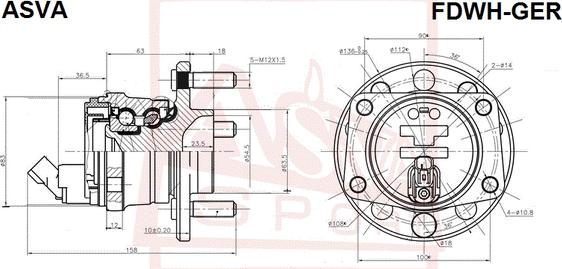 ASVA FDWH-GER - Wheel Hub www.parts5.com