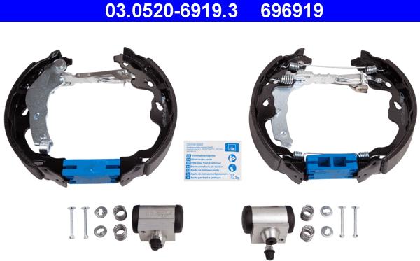 ATE 03.0520-6919.3 - Brake Shoe Set www.parts5.com