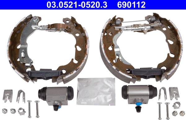 ATE 03.0521-0520.3 - Brake Shoe Set www.parts5.com