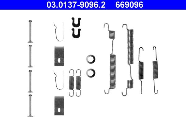 ATE 03.0137-9096.2 - Aksesuar seti, Fren pabucu www.parts5.com