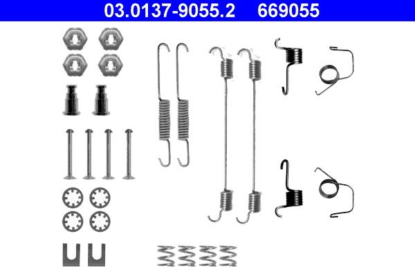 ATE 03.0137-9055.2 - Tartozékkészlet, fékpofa www.parts5.com