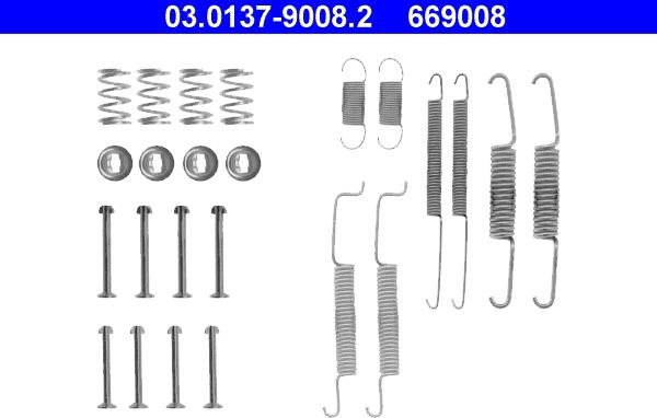 ATE 03.0137-9008.2 - Aksesuar seti, Fren pabucu www.parts5.com