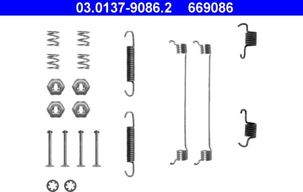 ATE 03.0137-9086.2 - Sada příslušenství, brzdové čelisti www.parts5.com