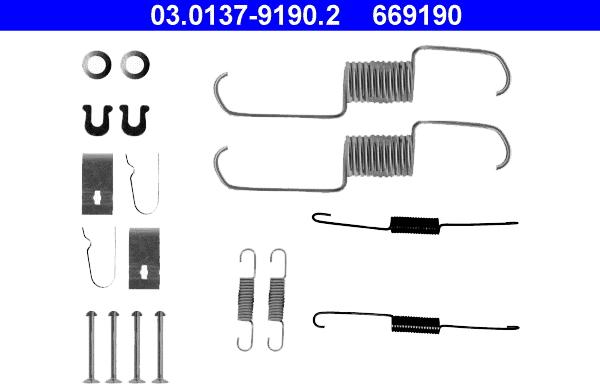 ATE 03.0137-9190.2 - Kit d'accessoires, mâchoire de frein www.parts5.com