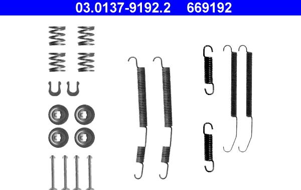 ATE 03.0137-9192.2 - Aksesuar seti, Fren pabucu www.parts5.com