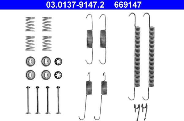 ATE 03.0137-9147.2 - Tartozékkészlet, fékpofa www.parts5.com