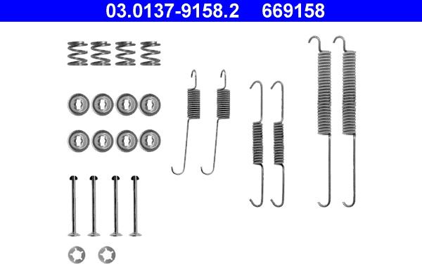 ATE 03.0137-9158.2 - Tartozékkészlet, fékpofa www.parts5.com