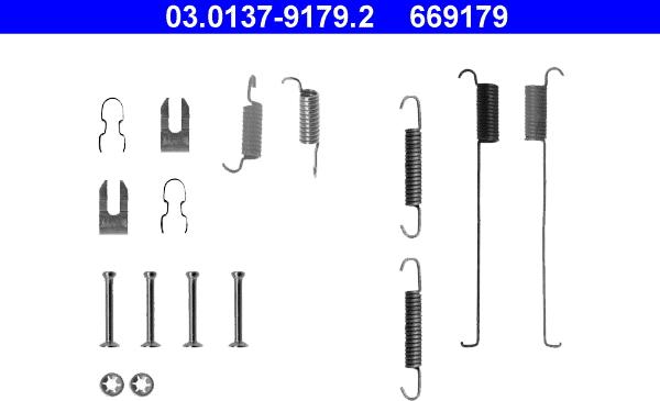 ATE 03.0137-9179.2 - Set accesorii, sabot de frana www.parts5.com