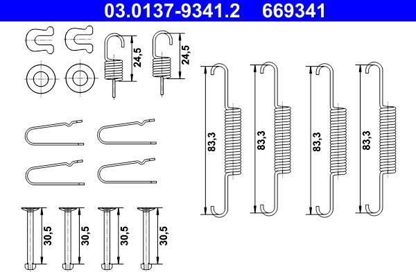 ATE 03.0137-9341.2 - Accessory Kit, parking brake shoes parts5.com