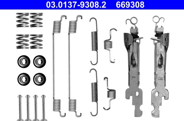 ATE 03.0137-9308.2 - Lisakomplekt, Piduriklotsid www.parts5.com