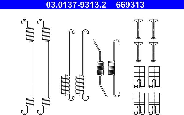 ATE 03.0137-9313.2 - Accessory Kit, brake shoes www.parts5.com