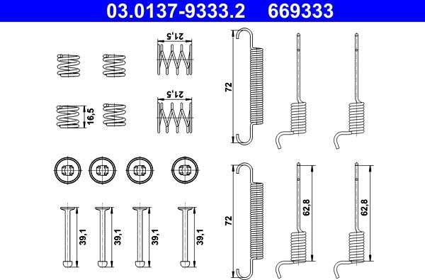 ATE 03.0137-9333.2 - Tarvikesarja, seisontajarru www.parts5.com