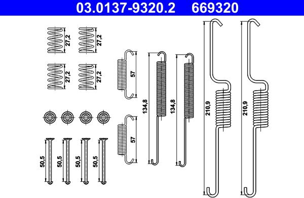 ATE 03.0137-9320.2 - Accessory Kit, brake shoes www.parts5.com