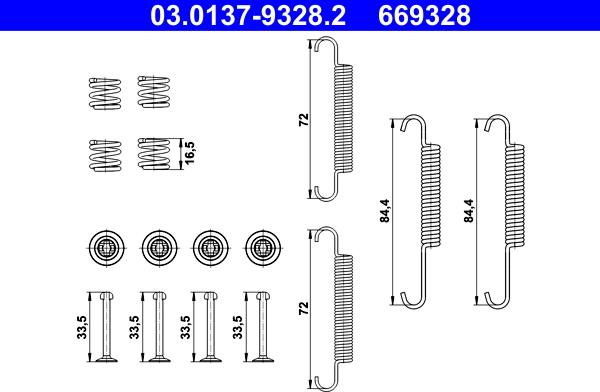 ATE 03.0137-9328.2 - Accessory Kit, parking brake shoes www.parts5.com