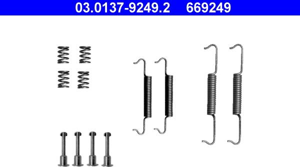 ATE 03.0137-9249.2 - Set accesorii, saboti frana parcare www.parts5.com