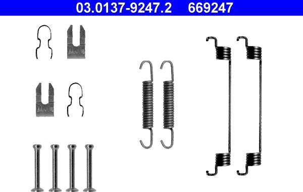 ATE 03.0137-9247.2 - Aksesuar seti, Fren pabucu www.parts5.com