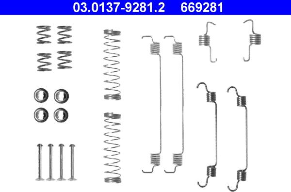 ATE 03.0137-9281.2 - Set accesorii, sabot de frana www.parts5.com