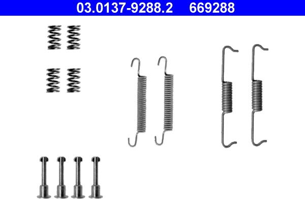 ATE 03.0137-9288.2 - Set accesorii, saboti frana parcare www.parts5.com