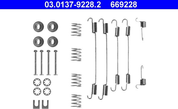 ATE 03.0137-9228.2 - Juego de accesorios, zapatas de freno www.parts5.com