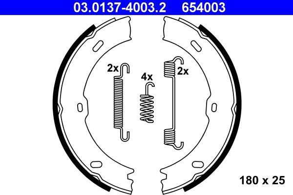 ATE 03.0137-4003.2 - Set saboti frana, frana de mana www.parts5.com