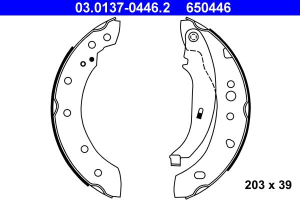 ATE 03.0137-0446.2 - Σετ σιαγόνων φρένων www.parts5.com