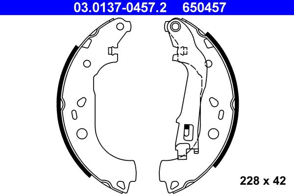 ATE 03.0137-0457.2 - Brake Shoe Set parts5.com