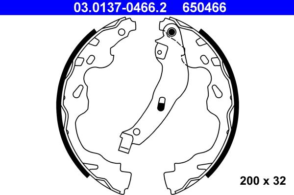 ATE 03.0137-0466.2 - Set saboti frana www.parts5.com