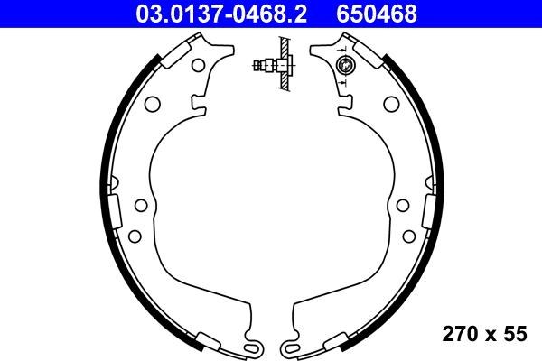 ATE 03.0137-0468.2 - Brake Shoe Set www.parts5.com