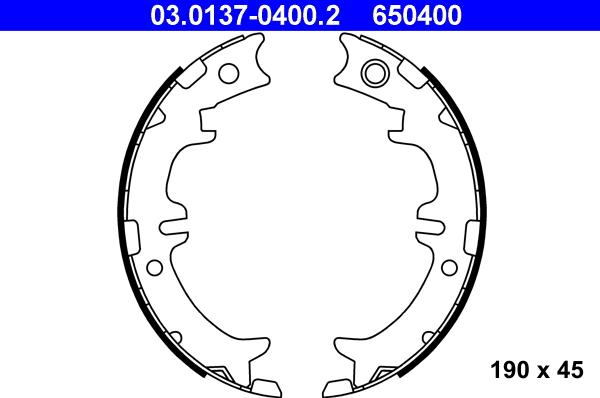 ATE 03.0137-0400.2 - Brake Shoe Set, parking brake www.parts5.com