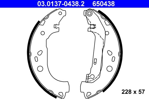 ATE 03.0137-0438.2 - Juego de zapatas de frenos www.parts5.com