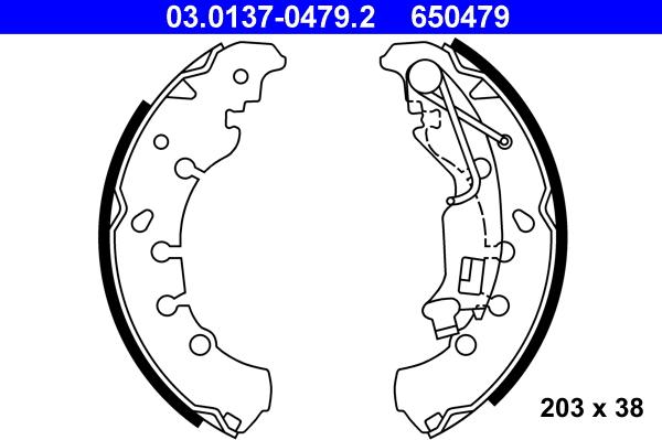 ATE 03.0137-0479.2 - Juego de zapatas de frenos www.parts5.com