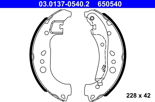 ATE 03.0137-0540.2 - Bremsbackensatz www.parts5.com