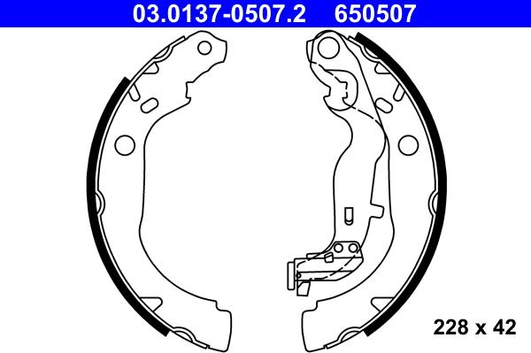 ATE 03.0137-0507.2 - Set saboti frana www.parts5.com