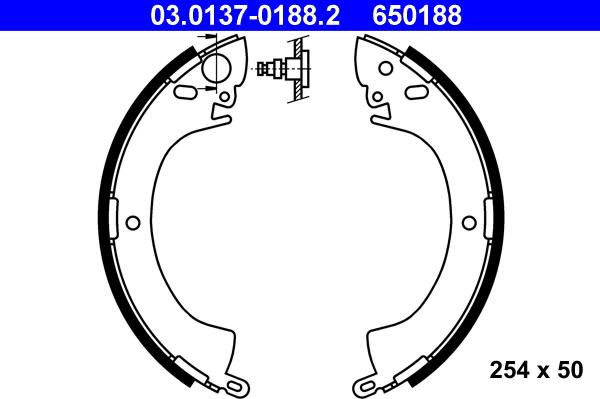 ATE 03.0137-0188.2 - Brake Shoe Set www.parts5.com