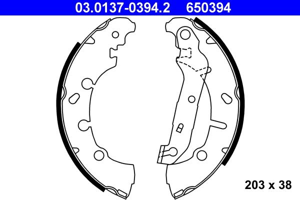 ATE 03.0137-0394.2 - Set saboti frana www.parts5.com