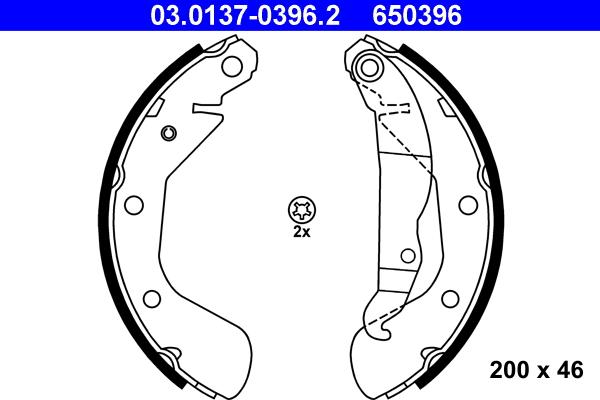 ATE 03.0137-0396.2 - Garnitura zavorne celjusti www.parts5.com