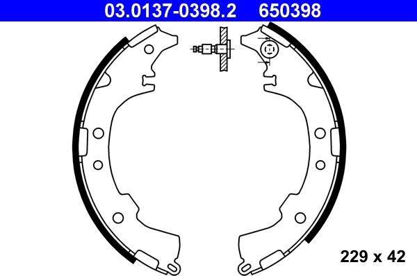 ATE 03.0137-0398.2 - Brake Shoe Set www.parts5.com