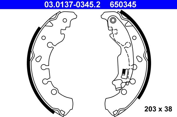 ATE 03.0137-0345.2 - Set saboti frana www.parts5.com