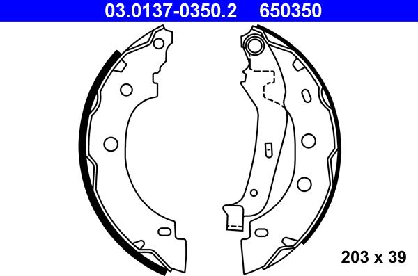 ATE 03.0137-0350.2 - Fren pabuç takımı www.parts5.com